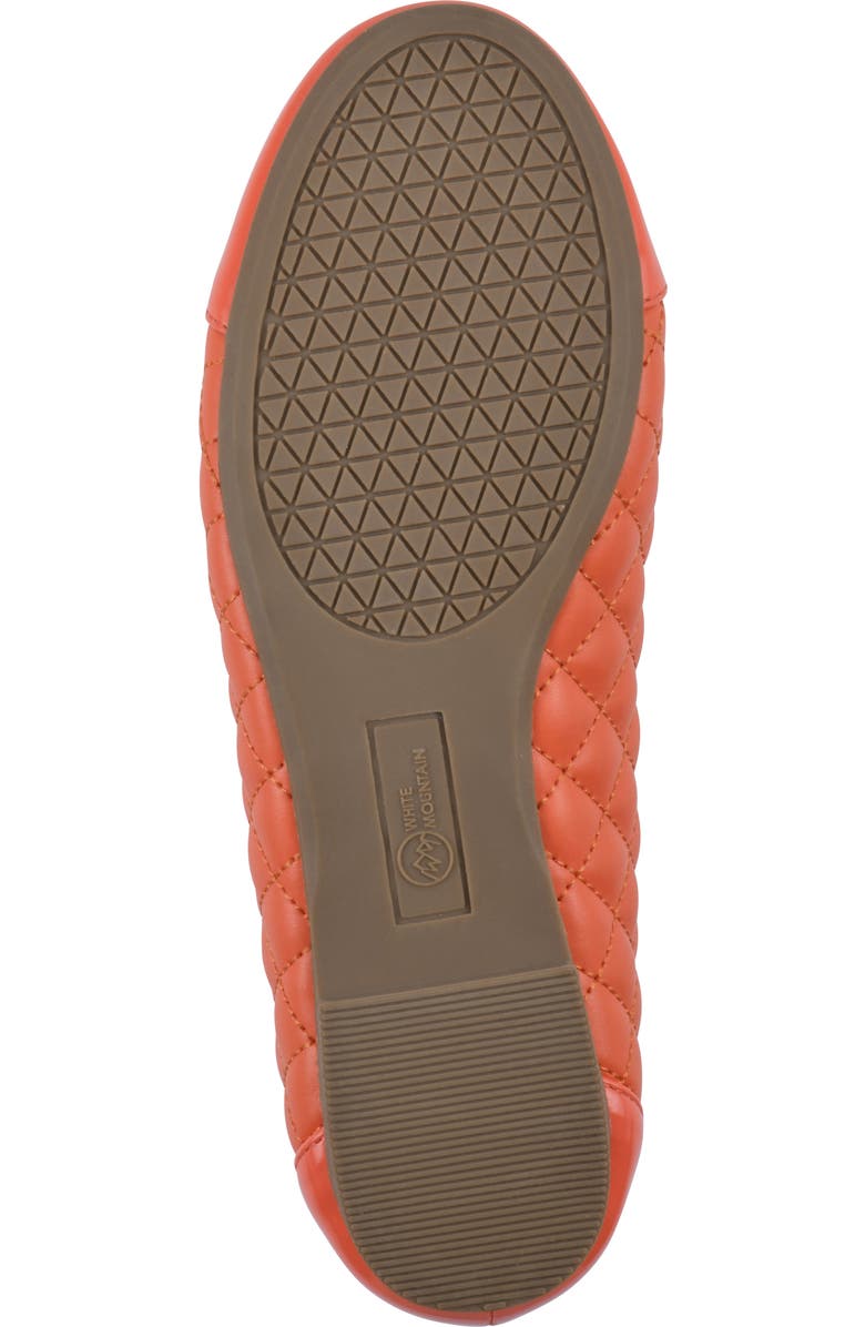 White Mountain Footwear Seaglass Quilted Ballet Flat, Alternate, color, Aperol Spritz/ Smooth