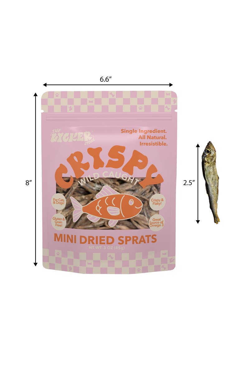 Gluten and Grain-Free Omega-3 Single Ingredient Crunchy Dried Baltic Sprats for Dogs and Cats, Alternate, color, Variety 3 Pack