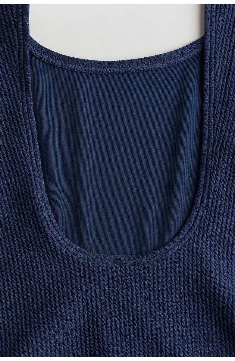 H&M Ribbed Swimsuit, Alternate, color, Dark Blue