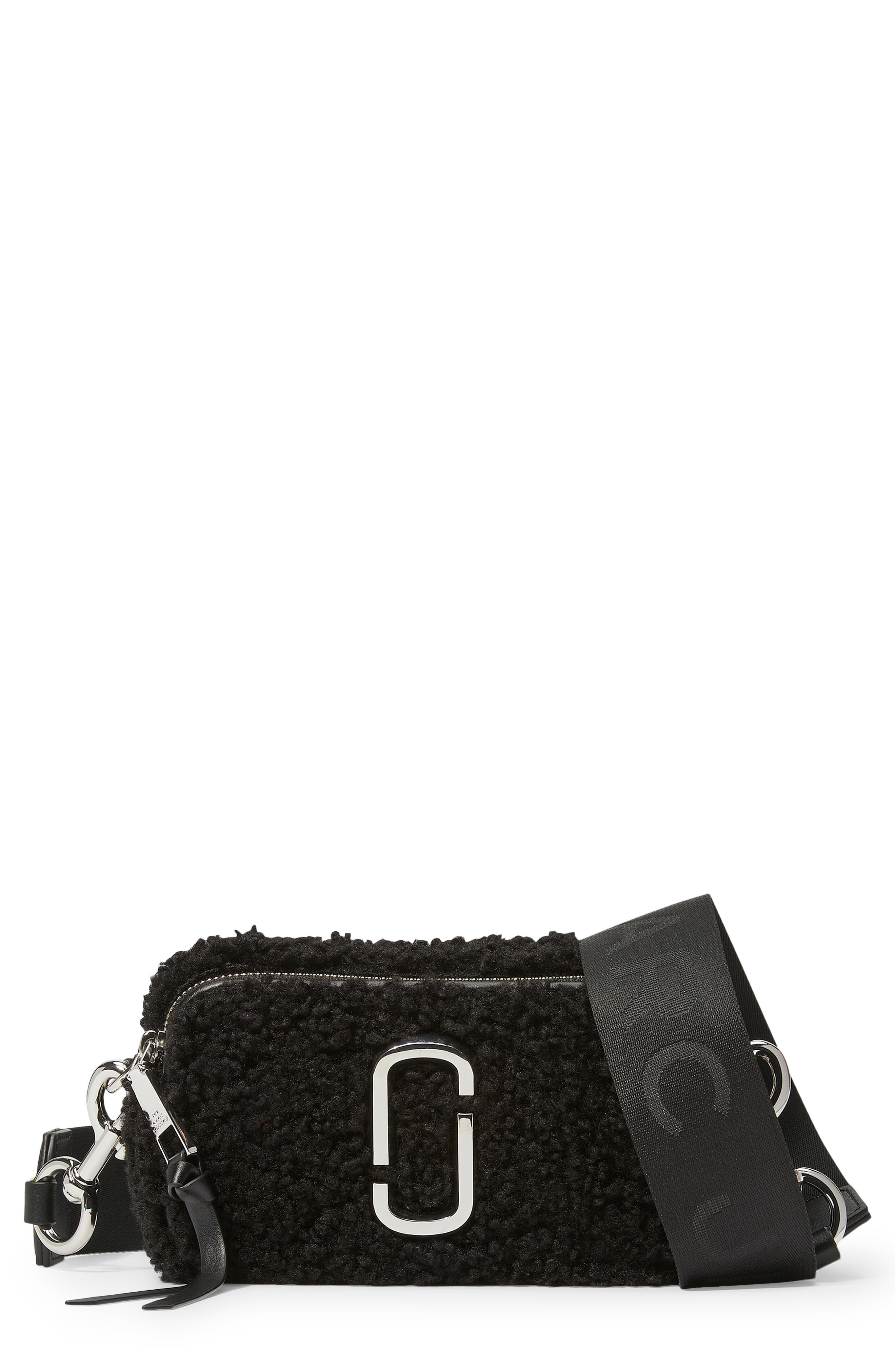 Marc Jacobs Snapshot Faux Shearling Crossbody Bag, Main, color, 