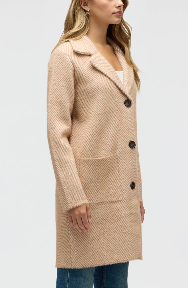 NVLT Chevron Print Eyelash Coat, Alternate, color, Camel