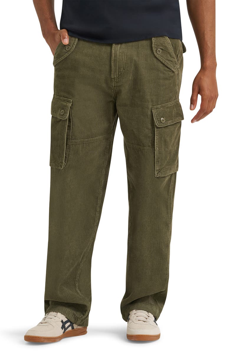 Wrangler Casey Jones Cotton Corduroy Cargo Pants, Main, color, Ivy Green