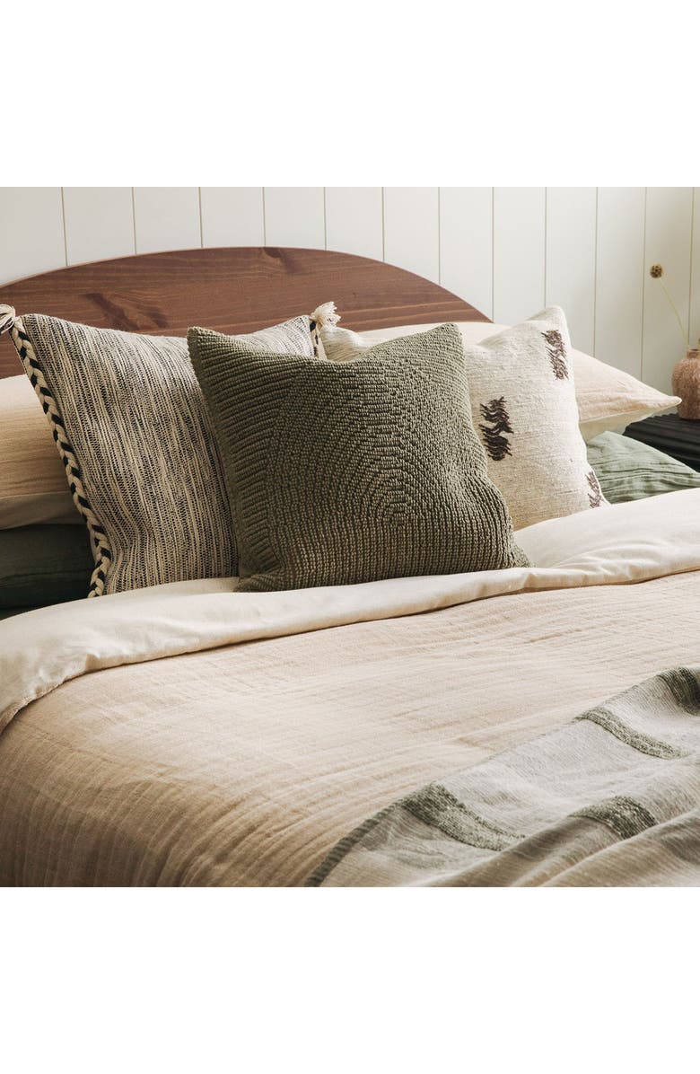 Crane Air Sand Cotton & Linen Duvet Cover, Alternate, color, Sand