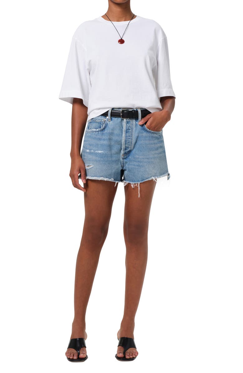 Citizens of Humanity Marlow High Waist Denim Cutoff Shorts, Alternate, color, Seltzer