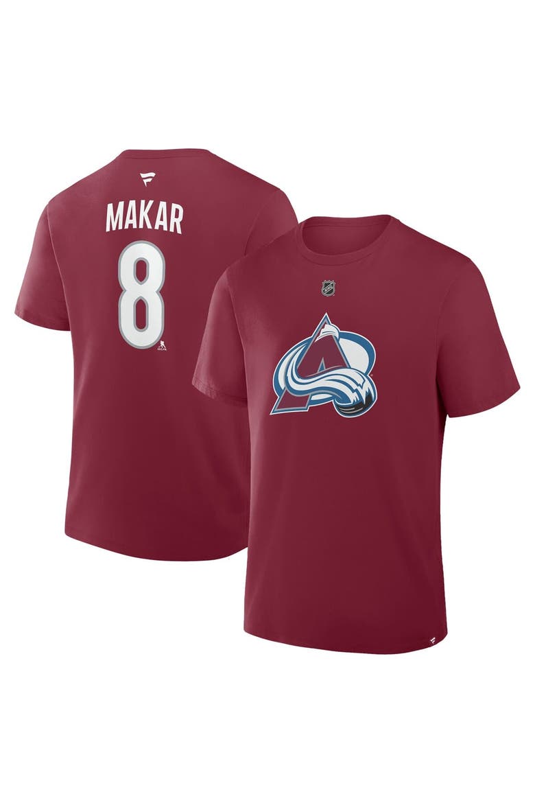 Men's Fanatics Cale Makar Burgundy Colorado Avalanche Authentic Stack Name & Number T-Shirt, Main, color, Burgundy