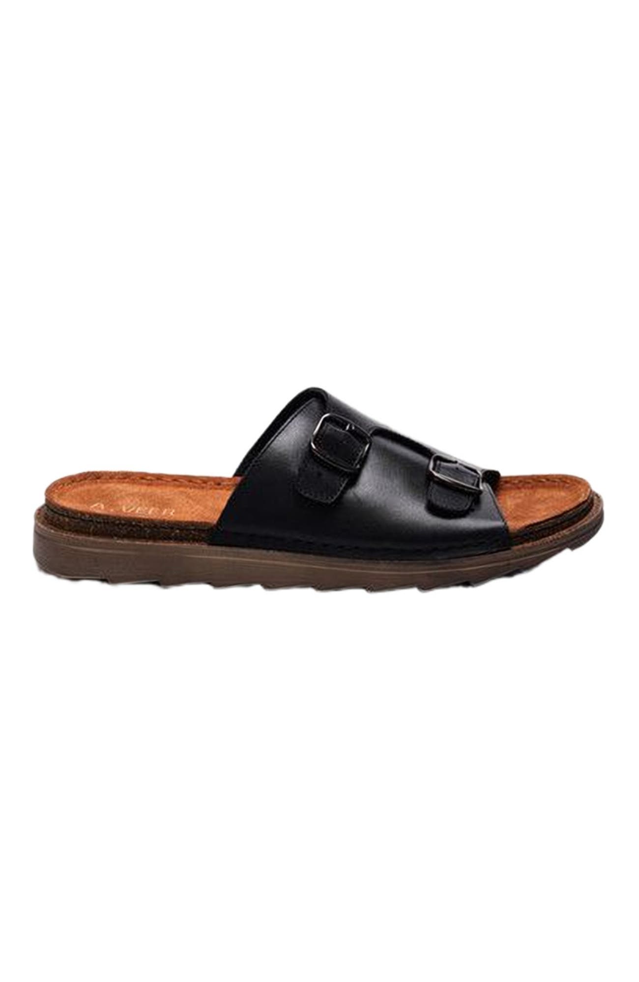 A. Veer Havana Double Strap Sandal, Alternate, color, Black Leather