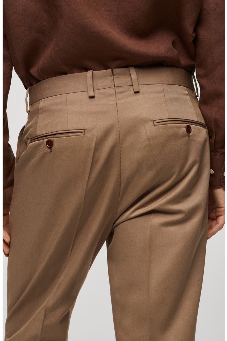 Slim Fit Virgin Wool & Cotton Pants, Alternate, color, BROWN