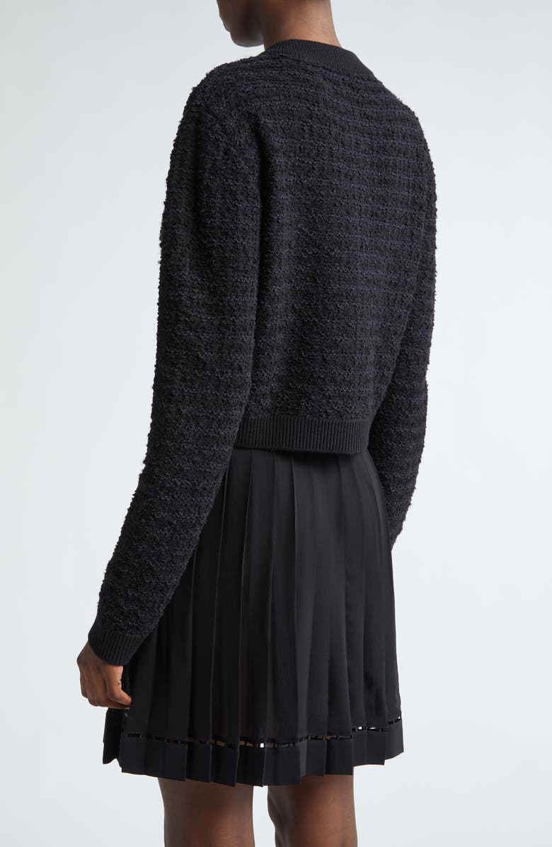 Versace Wool Blend College Tweed Cardigan, Alternate, color,