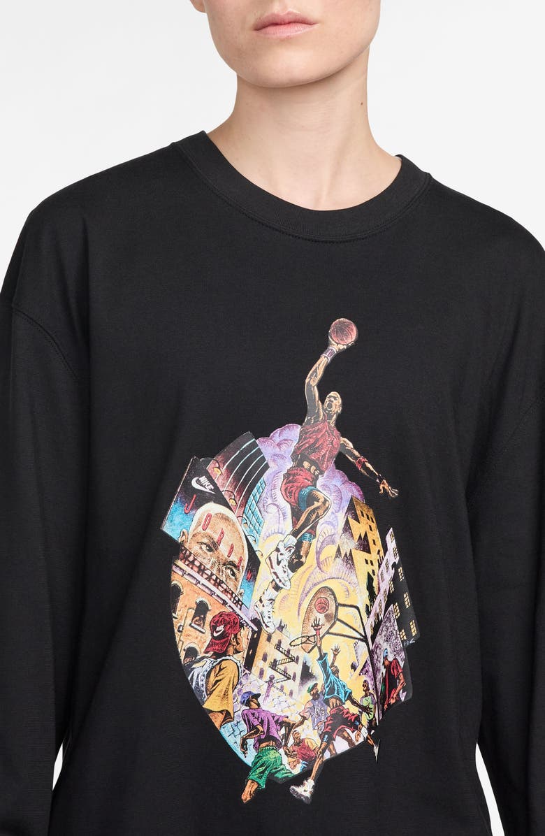 Jordan Oversize Long Sleeve Cotton Graphic T-Shirt, Alternate, color, 