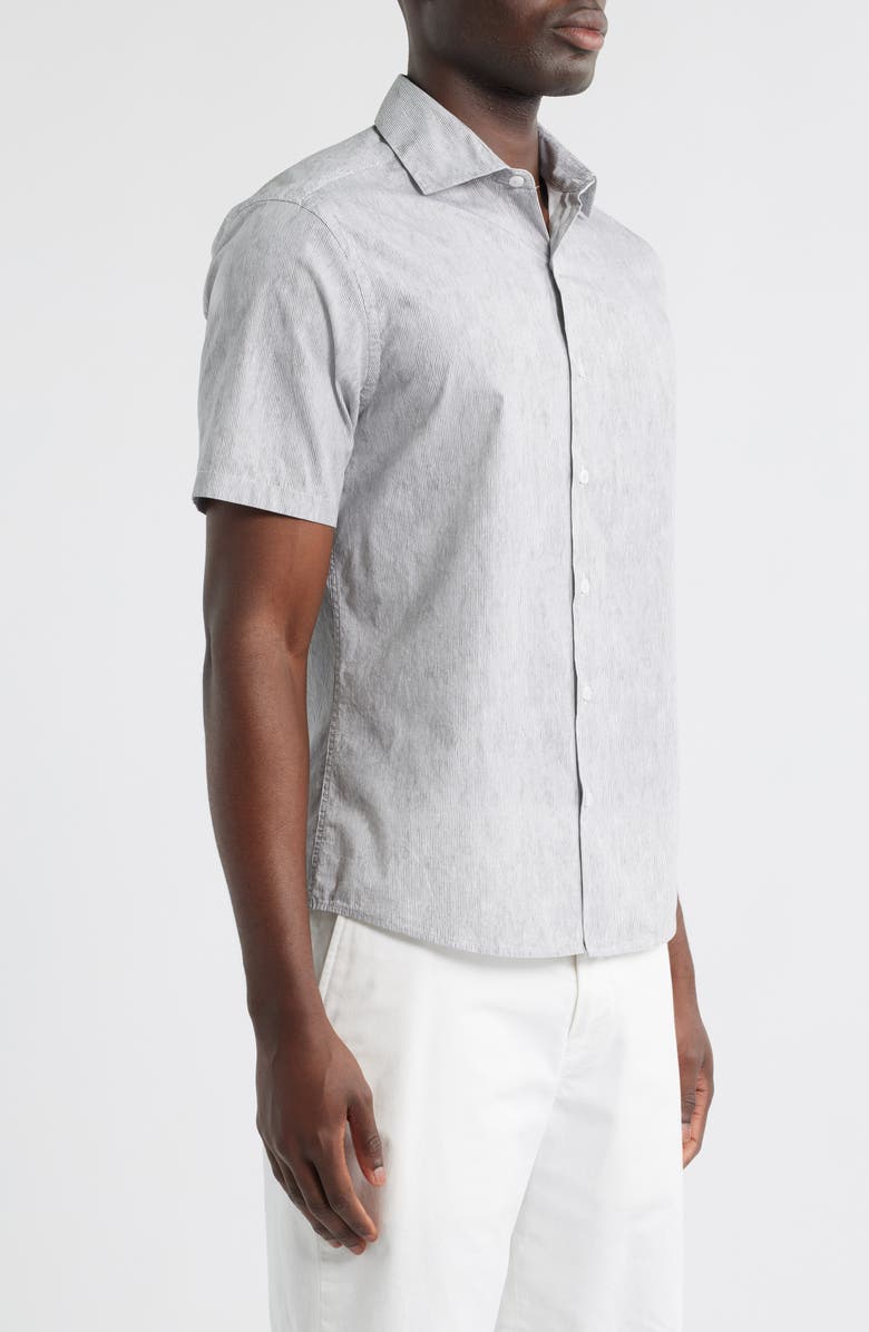 Robert Barakett Echo Short Sleeve Cotton Button-Up Shirt, Alternate, color, Light Grey