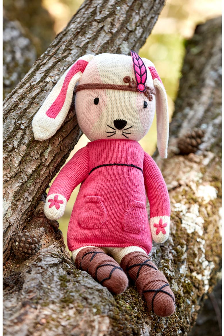 Bella Bunny 20" Hand-Knit Stuffed Animal, Alternate, color, PINK