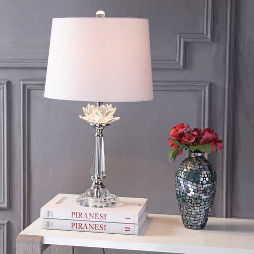 Jonathan Y Day 24.5" Crystal Led Table Lamp, Clear In Clear