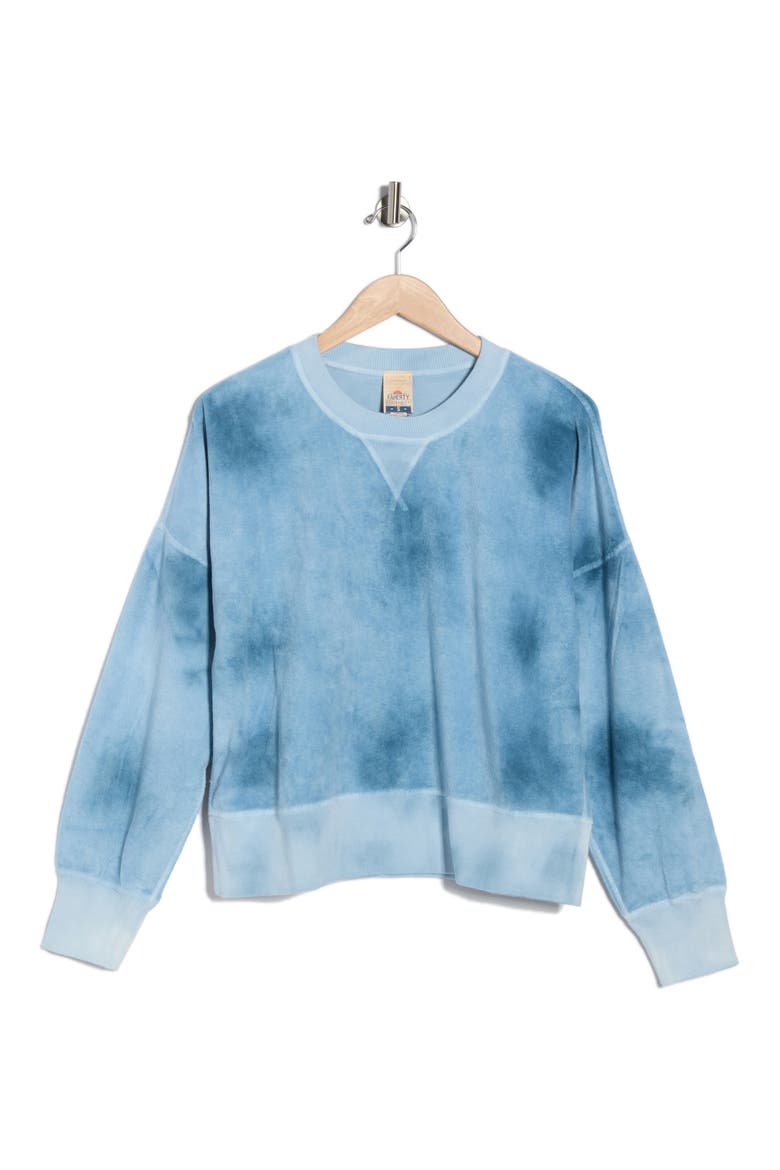 High Tide Tie Dye Pima Cotton Sweatshirt, Alternate, color, OCEAN BLUE TIE DYE