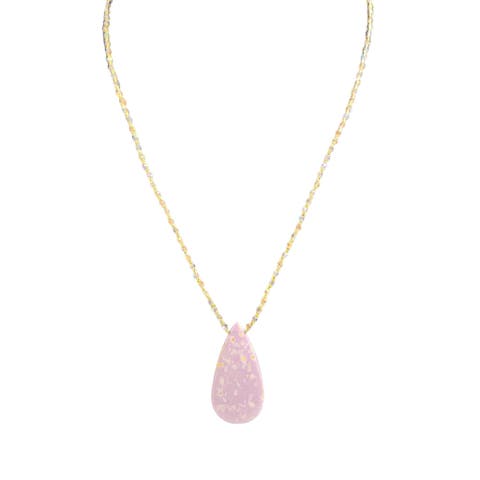 Pink Phosphorite Teardrop Necklace