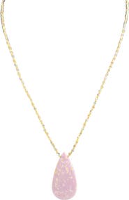 MADISON BEVERLY HILLS Pink Phosphorite Teardrop Necklace