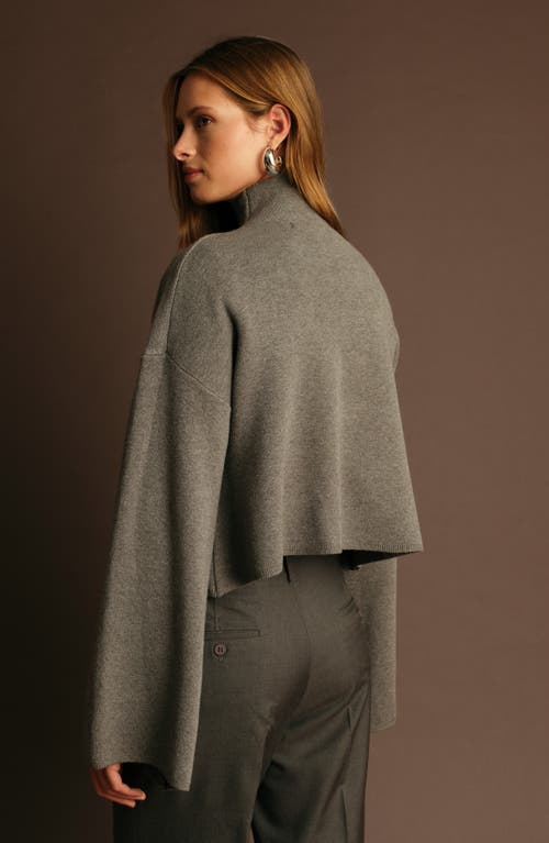 Deluc Chuck Crop Funnel Neck Sweater In Gray
