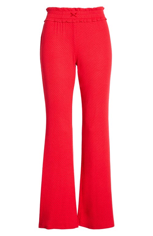 Kilo Brava Print Flare Pajama Pants In Red