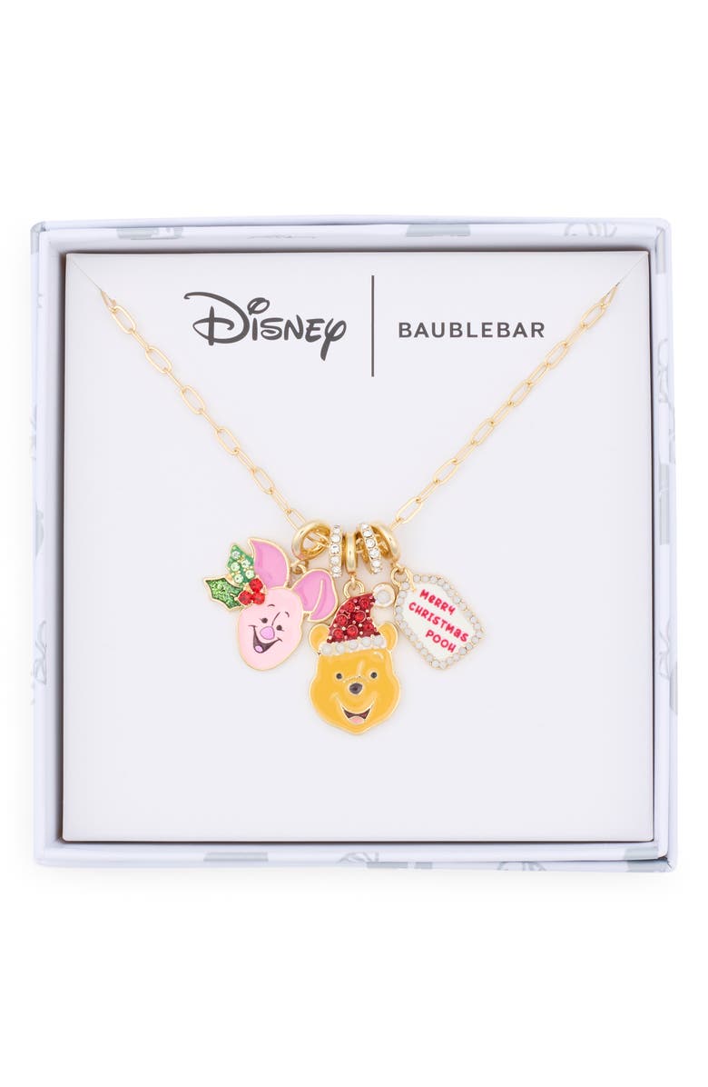 BaubleBar x Disney<sup>®</sup> Winnie the Pooh Holiday Charm Necklace, Main, color, Gold Multi