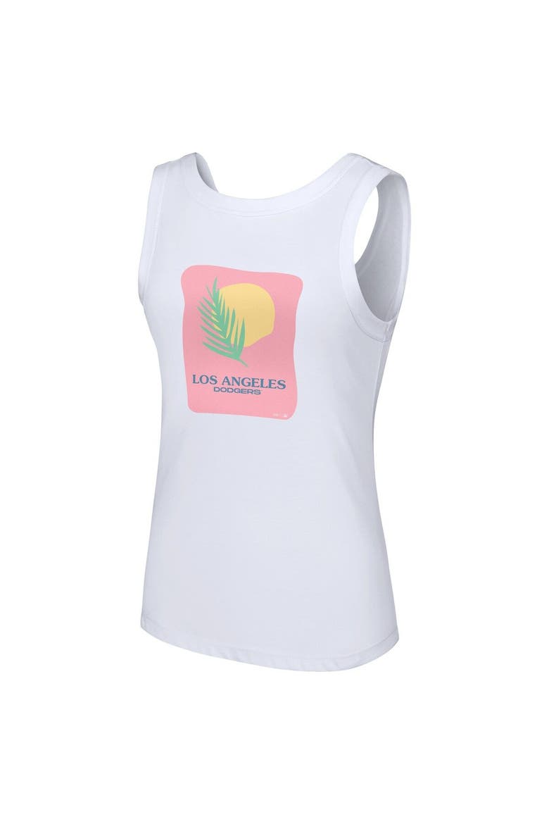 Women's Lusso Style  White Los Angeles Dodgers Lindy Tank Top, Alternate, color, White