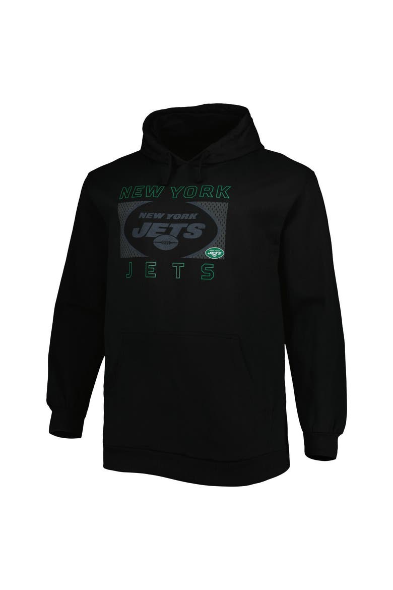 Men's Fanatics Branded Black New York Jets Big & Tall Pop of Color Pullover Hoodie, Alternate, color, Black