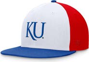 TOP OF THE WORLD Men's Top of the World White/Royal Kansas Jayhawks Tri-Tone Heritage Collector Fitted Hat