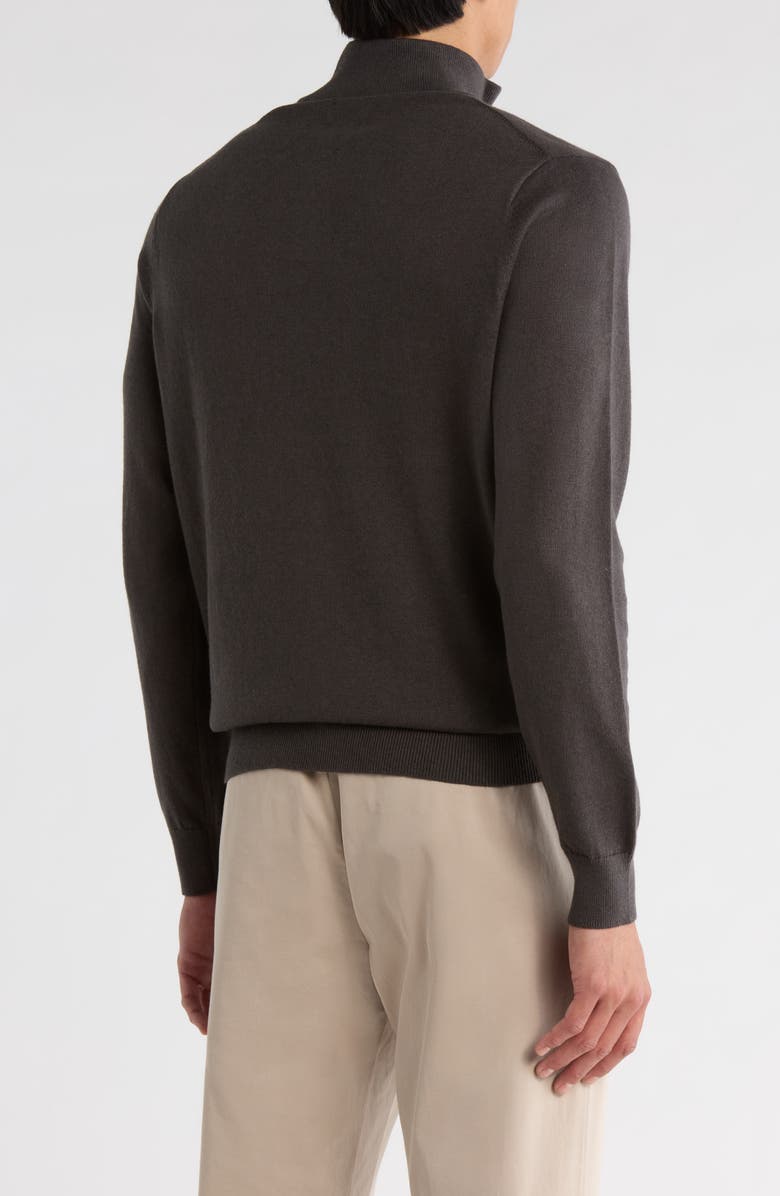 14th & Union Quarter Zip Organic Cotton & Cashmere Sweater, Alternate, color, Black Raven