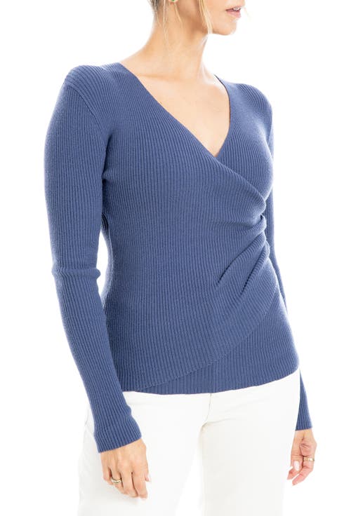 Faux Wrap Knit Sweater