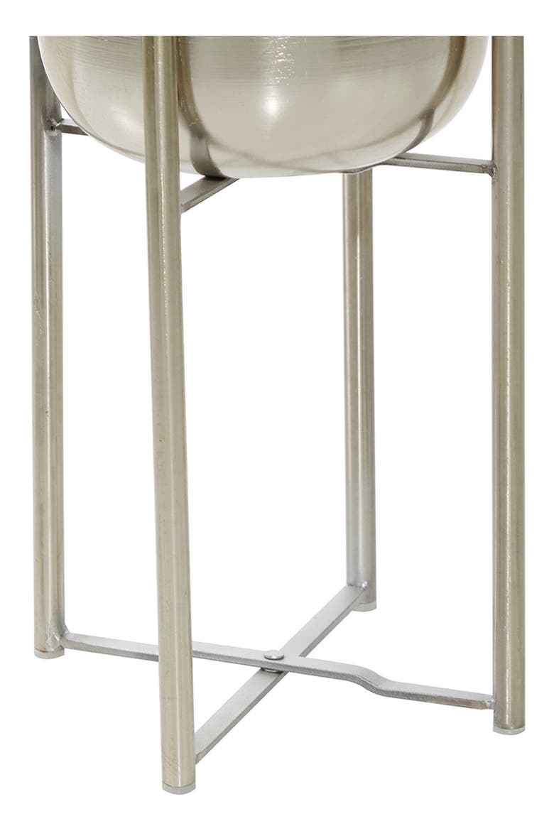 Silvertone Metal Glam Planter with Removable Stand - Set of 2, Alternate, color, SILVER