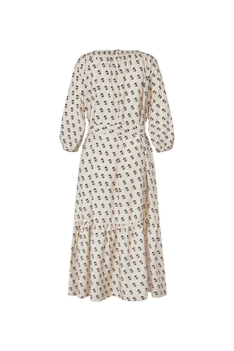 Gathered Neck Midi Dress, Alternate, color, Olivine