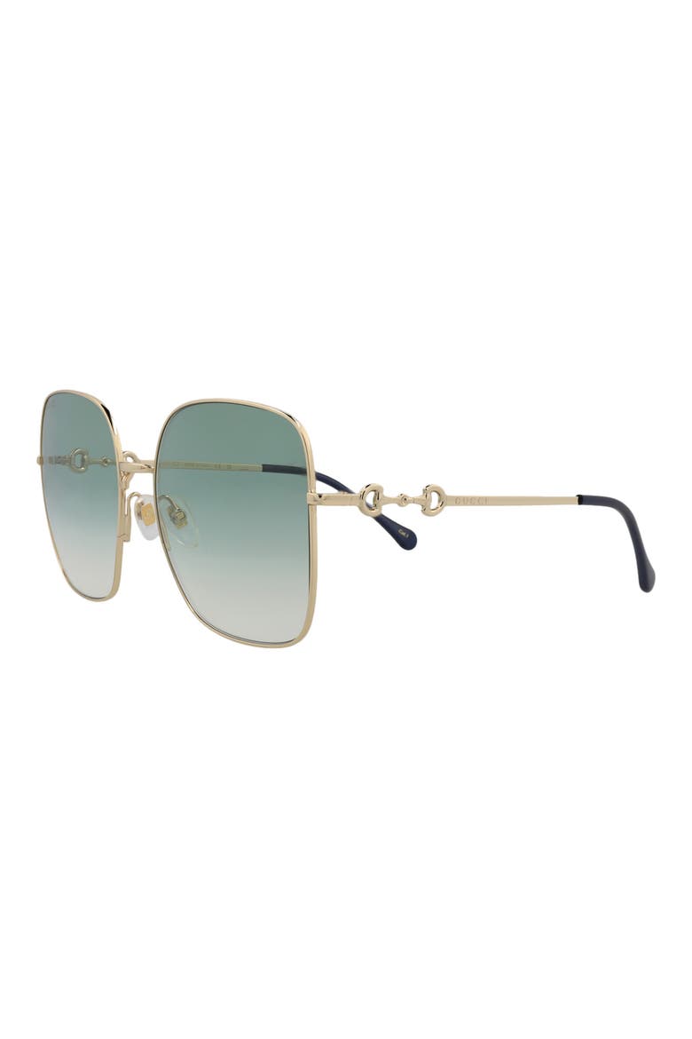 Novelty 61mm Square Sunglasses, Alternate, color, GOLD GOLD GREEN