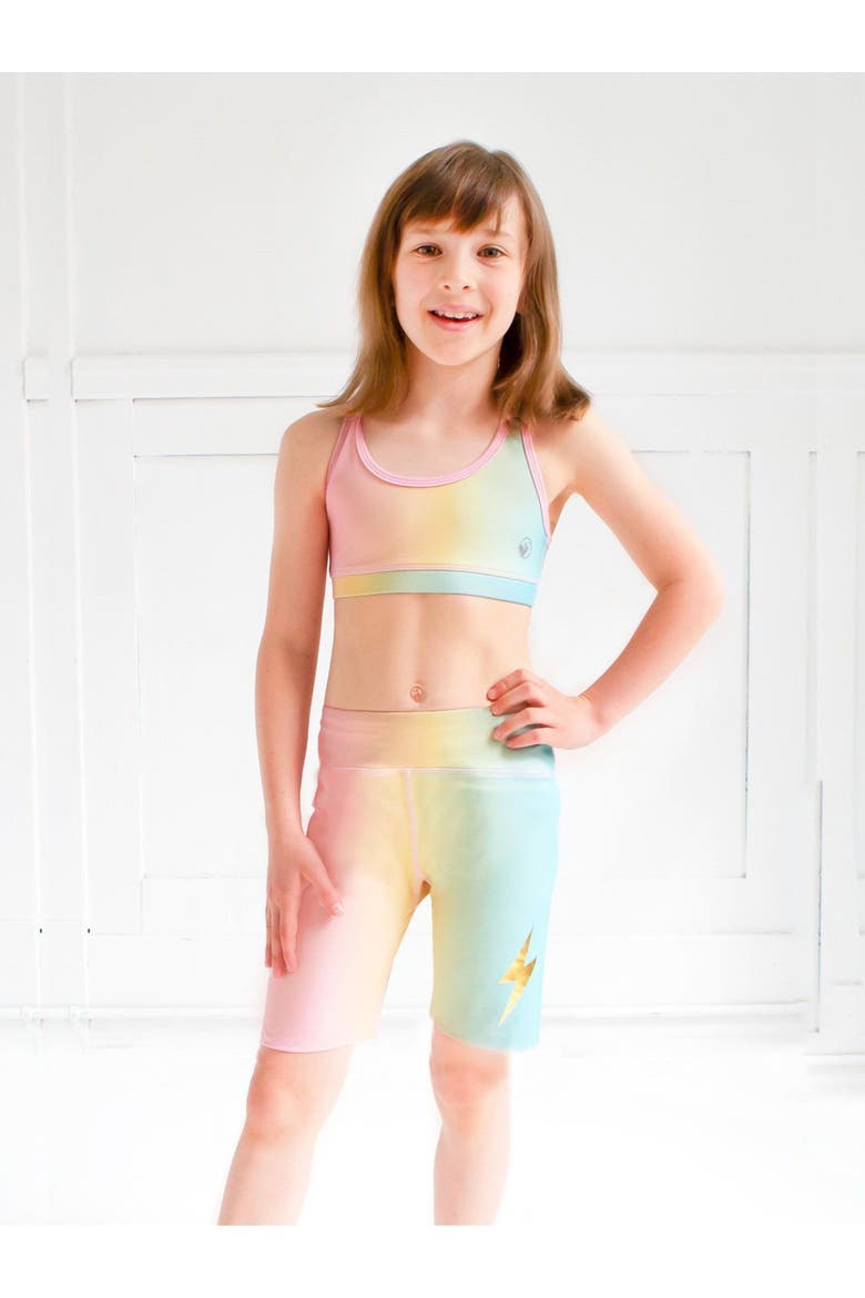 Big Kid Pastel Activewear Bike Shorts, Alternate, color, Multi