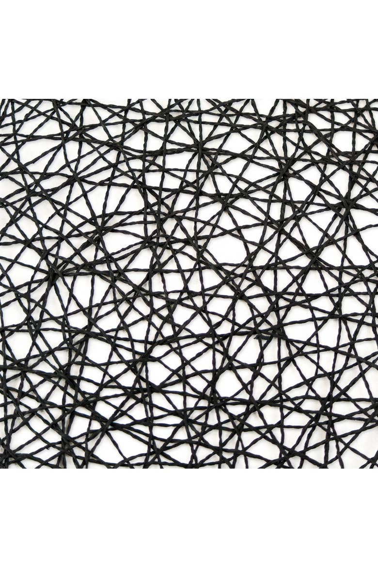 Woven Paper Round Placemat Set/6, 15" Dia, Alternate, color, Black
