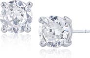 JARDIN Sterling Silver Round Cubic Zirconia Stud Earrings
