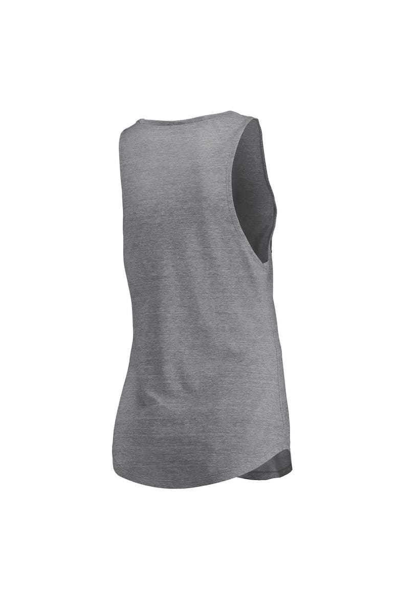 Women's Fanatics Heathered Gray Miami Heat Quality Time Open Scoop Neck Tri-Blend Tank Top, Alternate, color, Heather Gray