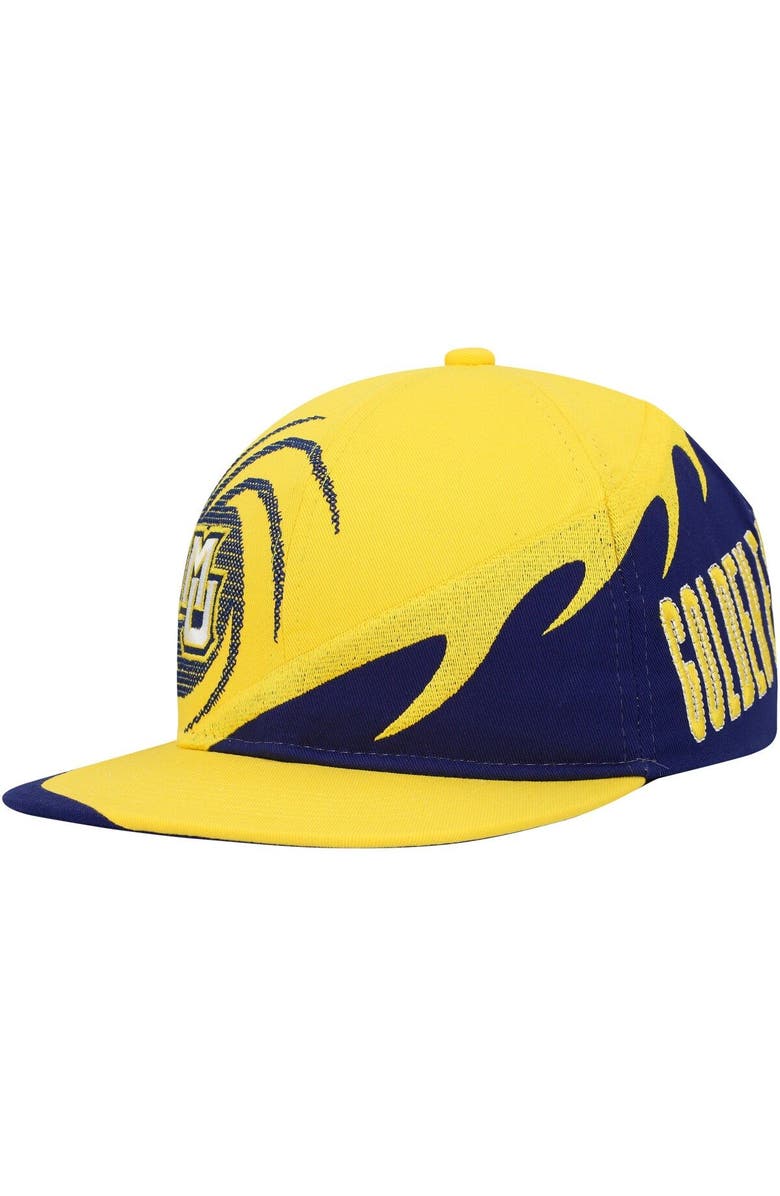 Mitchell & Ness Youth Mitchell & Ness Gold/Blue Marquette Golden Eagles Spiral Snapback Hat, Alternate, color, Gold