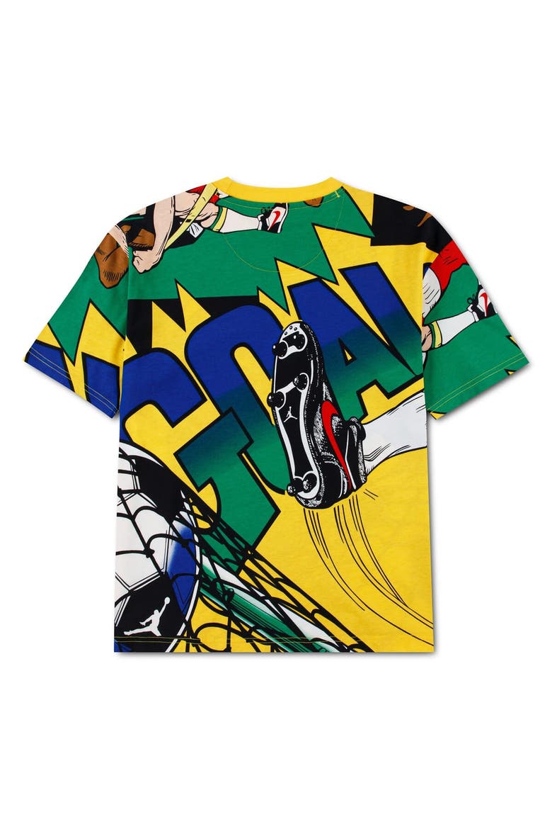 Youth Jordan Brand Yellow Brazil National Team Boxy Goal T-Shirt, Alternate, color, Yellow