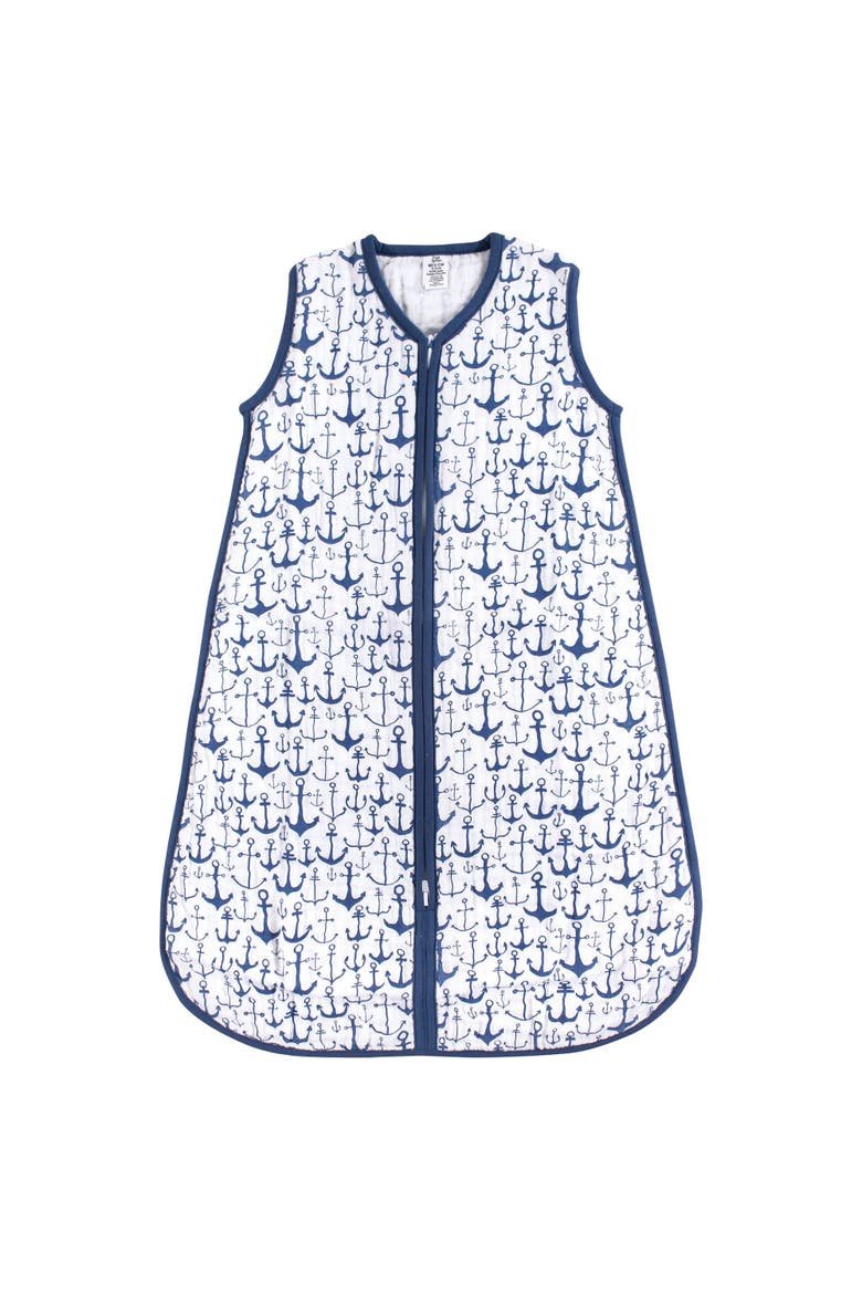 Ultra-Soft Muslin Cotton Sleeveless Sleep Solution, Main, color, Blue Anchor
