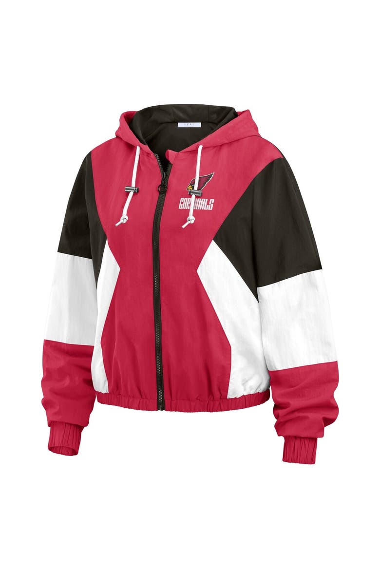Women's WEAR by Erin Andrews  Cardinal Arizona Cardinals Color Block Full-Zip Windbreaker Jacket, Alternate, color, Cardinal