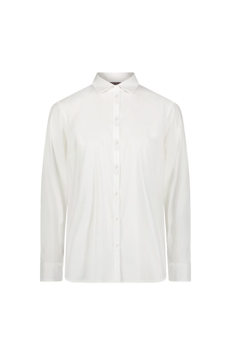 Lela Rose Cotton Poplin Bow Back Shirt, Main, color, White