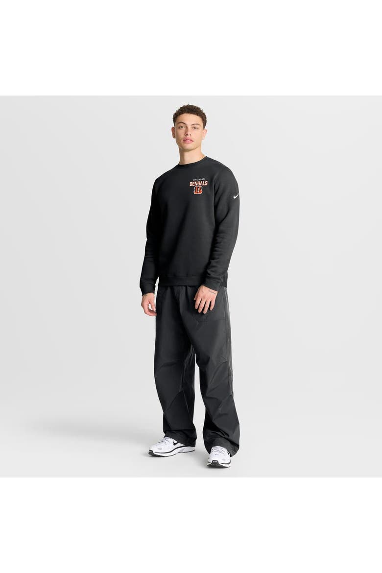Men's Nike Black Cincinnati Bengals Primetime Club Fleece Pullover Sweatshirt, Alternate, color, Black