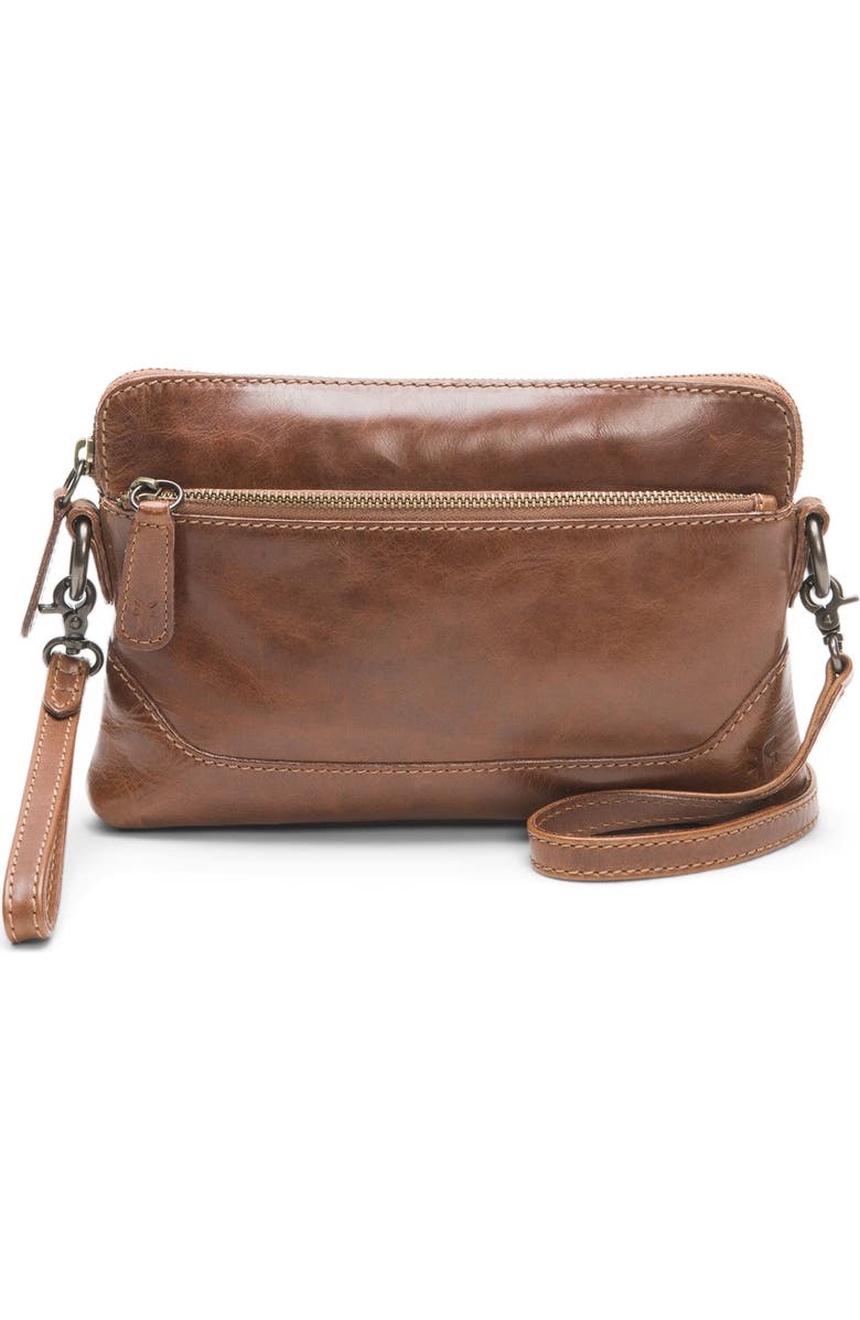 Frye Melissa Convertible Leather Wristlet, Main, color, Cognac