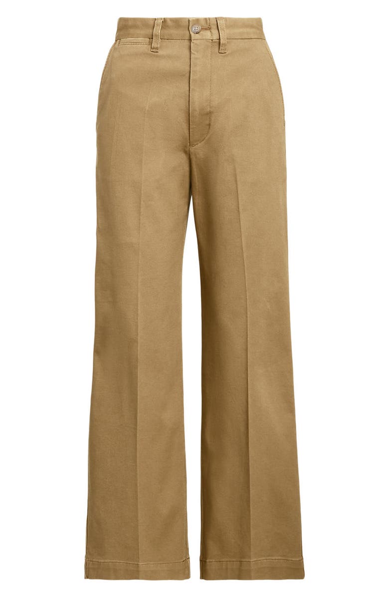 Polo Ralph Lauren Stretch Cotton Twill Wide Leg Crop Pants, Alternate, color,