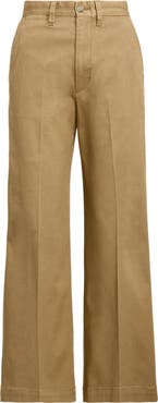 Polo Ralph Lauren Stretch Cotton Twill Wide Leg Crop Pants