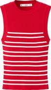 MANGO Stripe Sleeveless Rib Knit Top