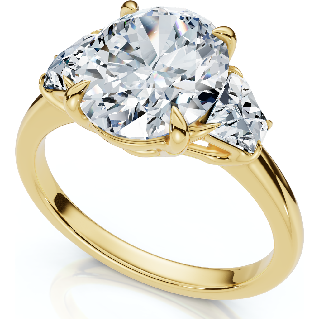 Bliss Diamond Certified 2.63ct Oval & Trapezoid Diamond Ring 14k Gold Or Platinum Lab Grown