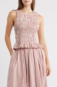 Faithfull the Brand Cales Smocked Cotton Top