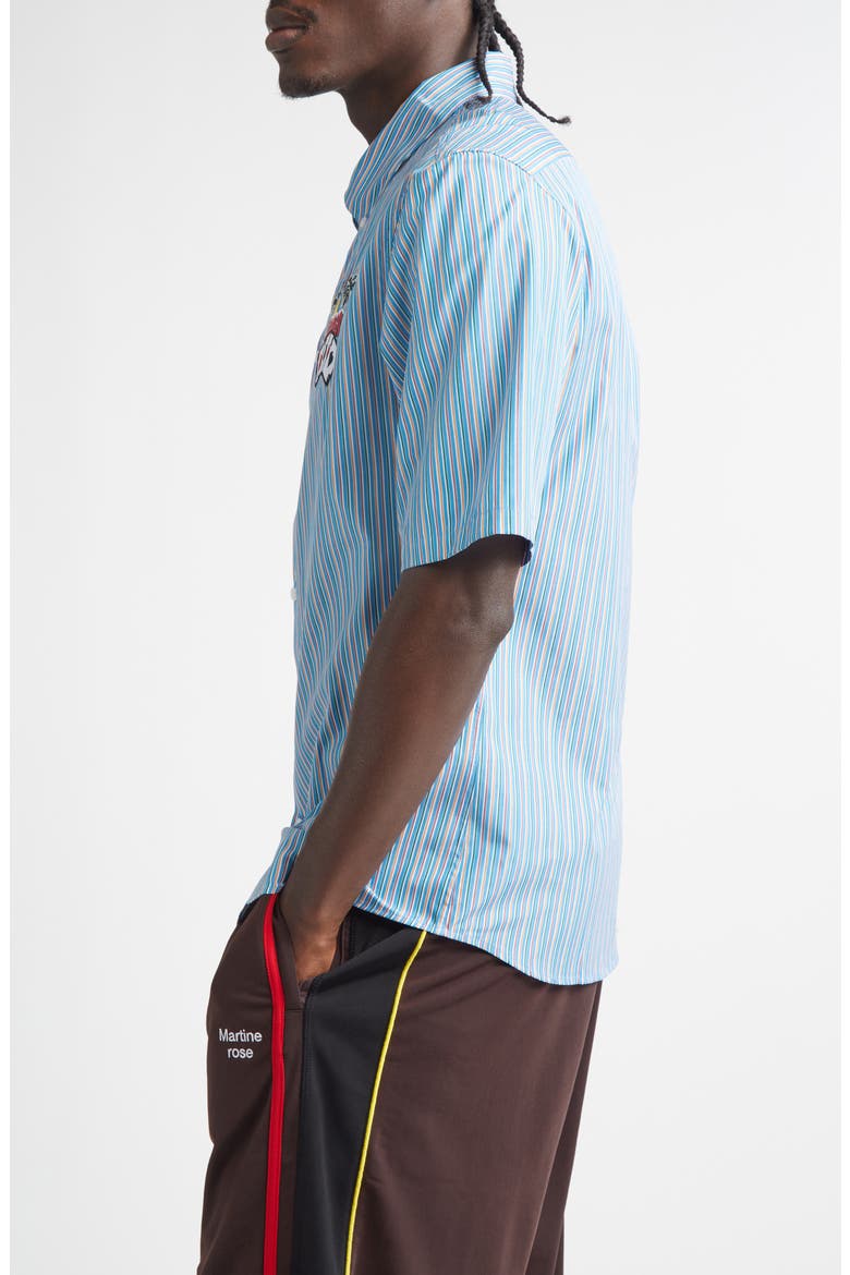 Casual Stripe Button-Down Shirt, Alternate, color, BLUORA