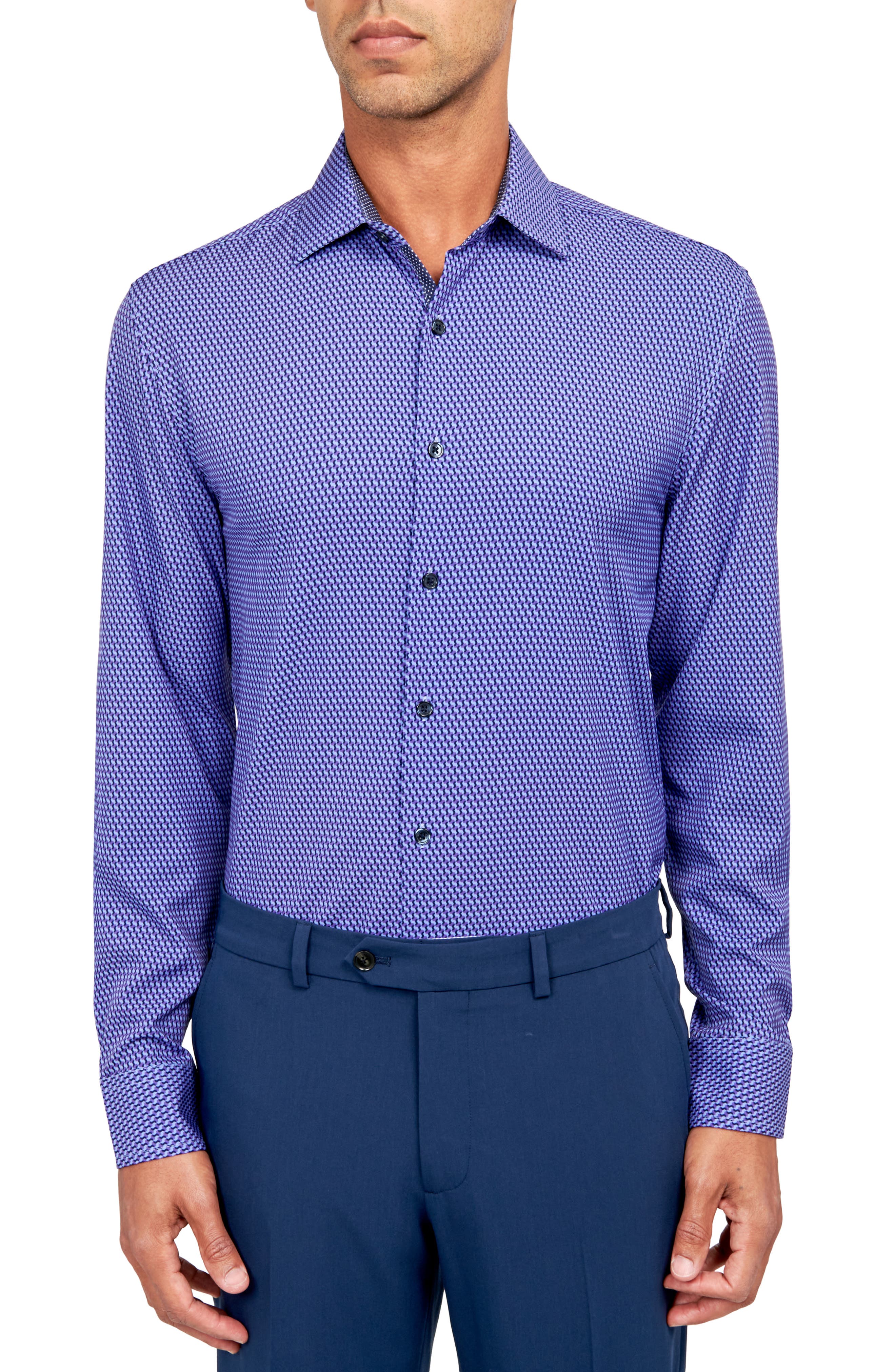 Geometric Print Performance Dress Shirt