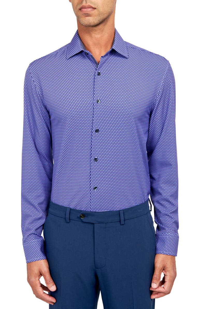 W.R.K Geometric Print Performance Dress Shirt, Main, color,