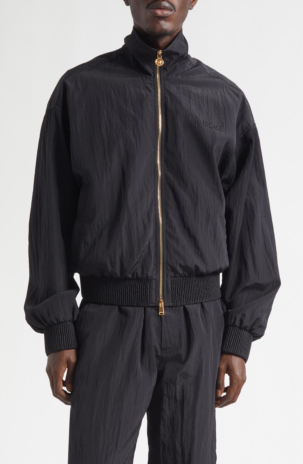 Crushed Technical Blosuon Jacket, color, BLACK